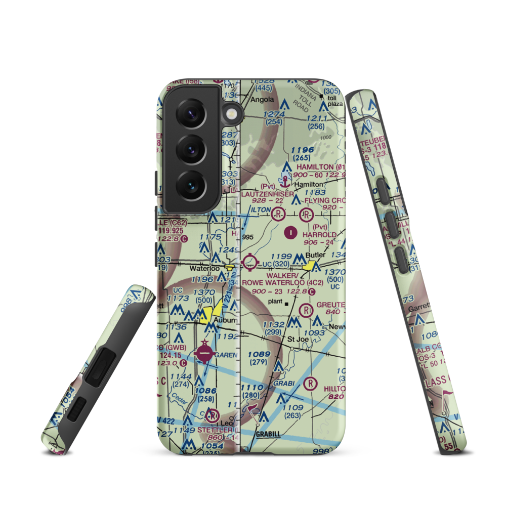 Walker/Rowe Waterloo Airport (4C2) VFR Sectional Samsung Phone Case Samsung Galaxy S22 model shown