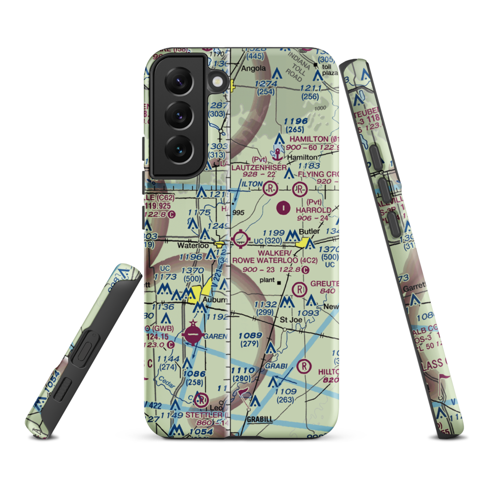 Walker/Rowe Waterloo Airport (4C2) VFR Sectional Samsung Phone Case Samsung Galaxy S22 Plus model shown