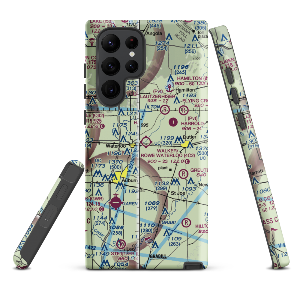 Walker/Rowe Waterloo Airport (4C2) VFR Sectional Samsung Phone Case Samsung Galaxy S22 Ultra model shown