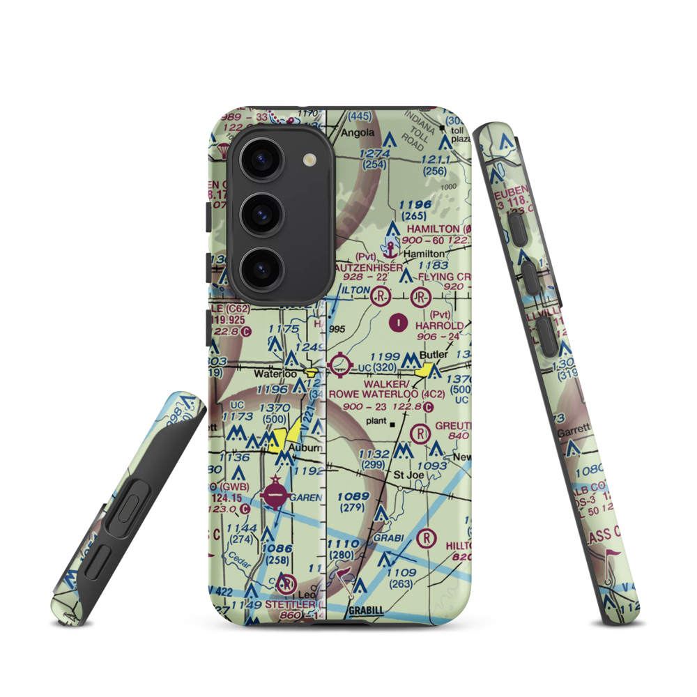Walker/Rowe Waterloo Airport (4C2) VFR Sectional Samsung Phone Case Samsung Galaxy S23 model shown