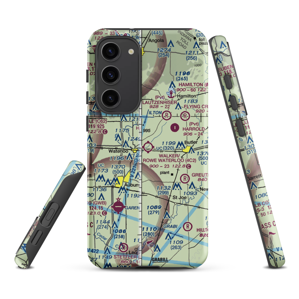 Walker/Rowe Waterloo Airport (4C2) VFR Sectional Samsung Phone Case Samsung Galaxy S23 Plus model shown