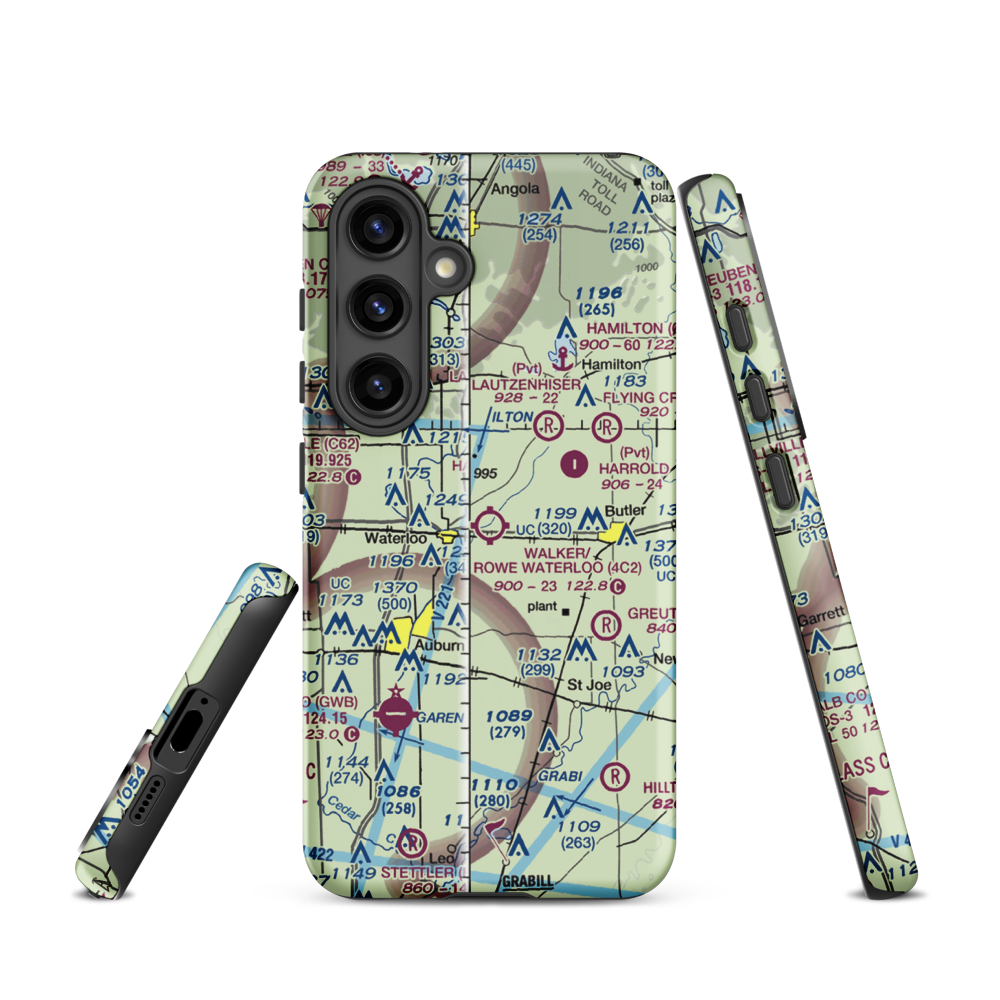 Walker/Rowe Waterloo Airport (4C2) VFR Sectional Samsung Phone Case Samsung Galaxy S24 model shown