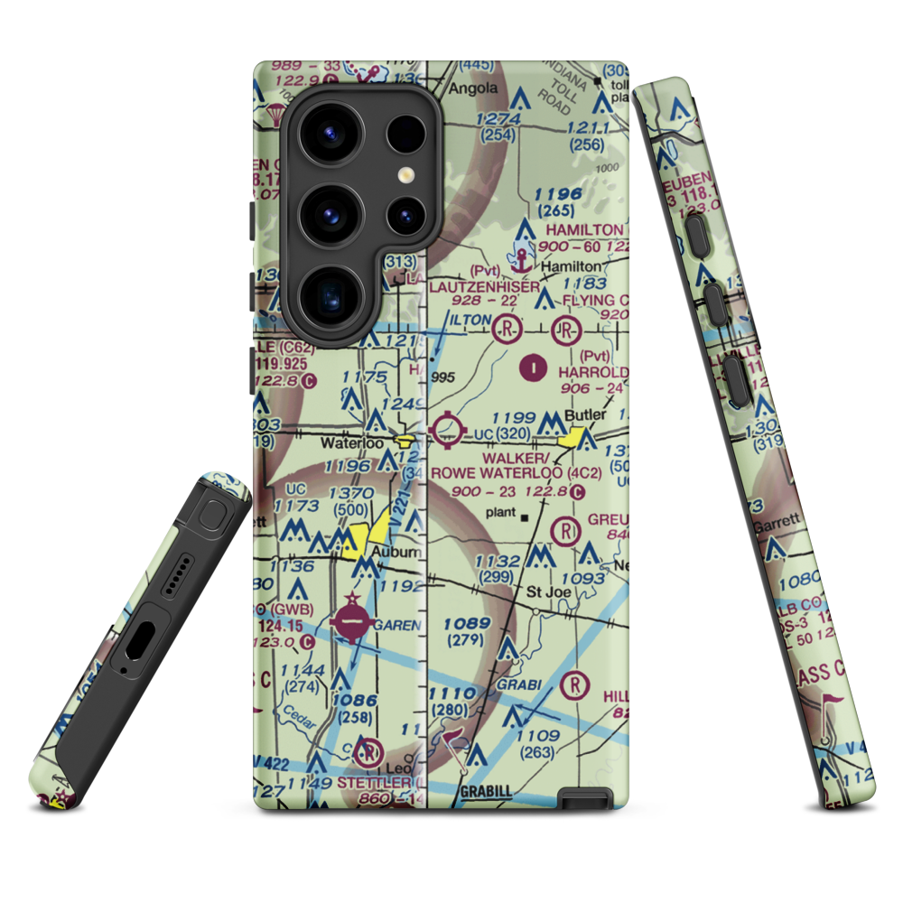 Walker/Rowe Waterloo Airport (4C2) VFR Sectional Samsung Phone Case Samsung Galaxy S24 Ultra model shown
