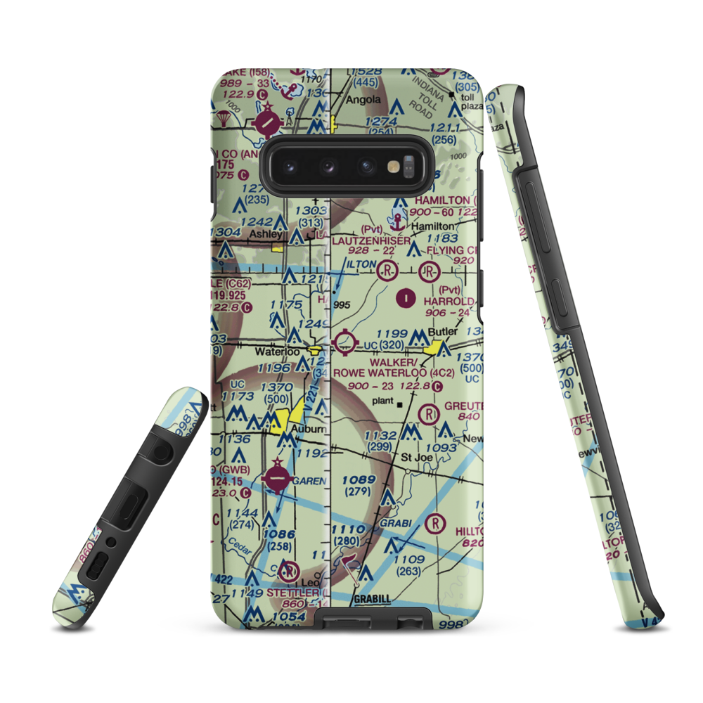 Walker/Rowe Waterloo Airport (4C2) VFR Sectional Samsung Phone Case Samsung Galaxy S10 Plus model shown
