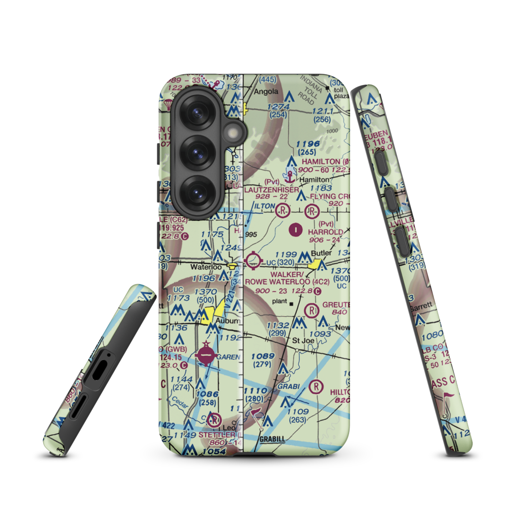 Walker/Rowe Waterloo Airport (4C2) VFR Sectional Samsung Phone Case Samsung Galaxy S25 model shown