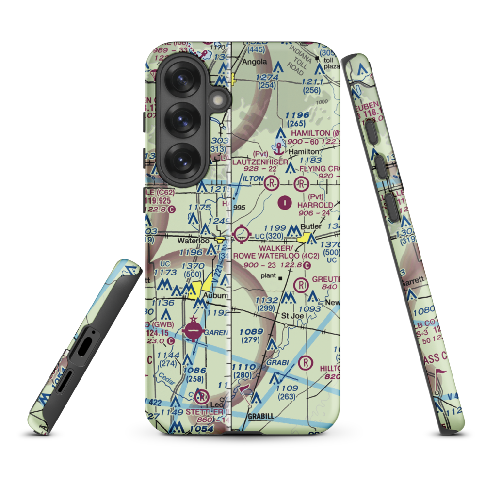 Walker/Rowe Waterloo Airport (4C2) VFR Sectional Samsung Phone Case Samsung Galaxy S25 Plus model shown
