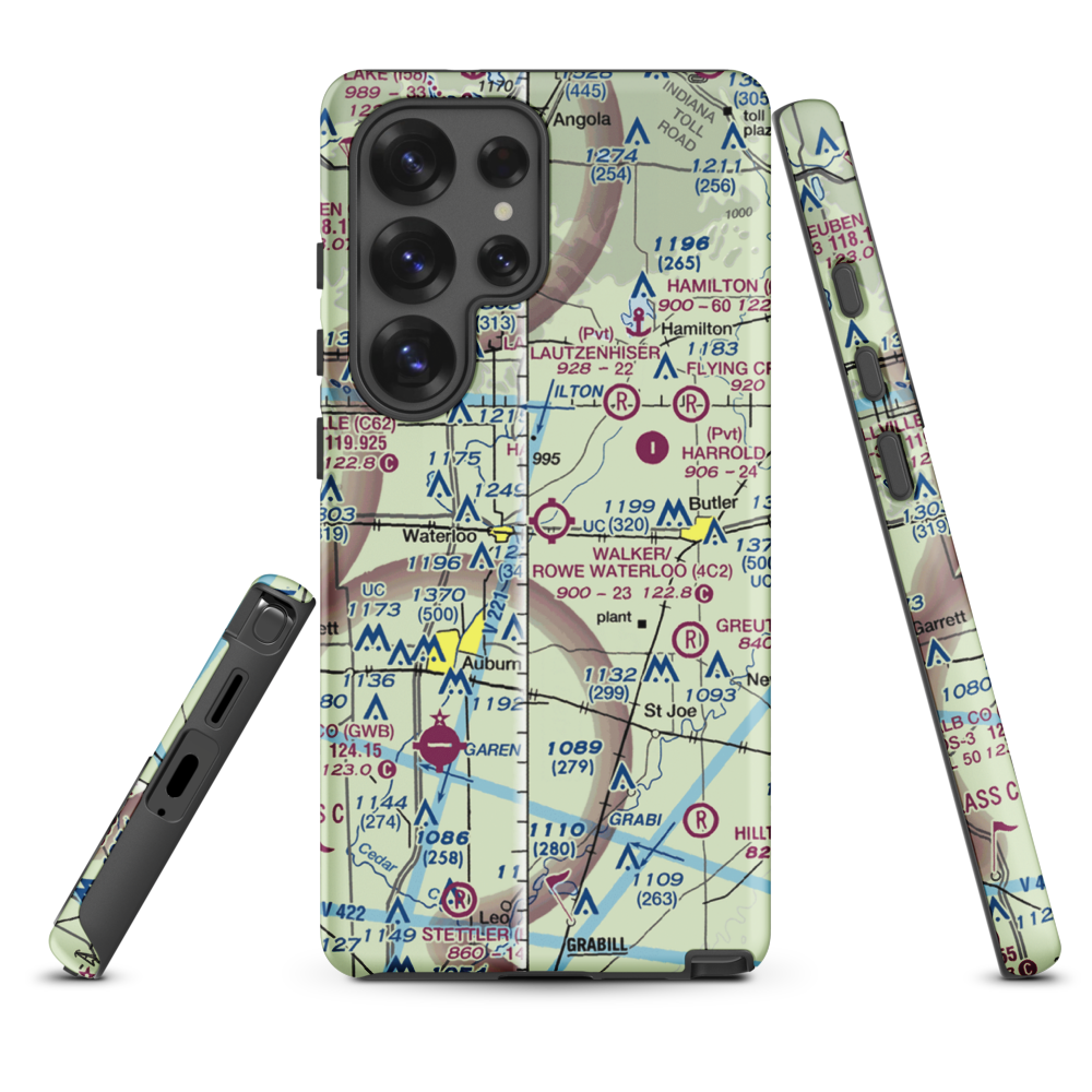 Walker/Rowe Waterloo Airport (4C2) VFR Sectional Samsung Phone Case Samsung Galaxy S25 Ultra model shown