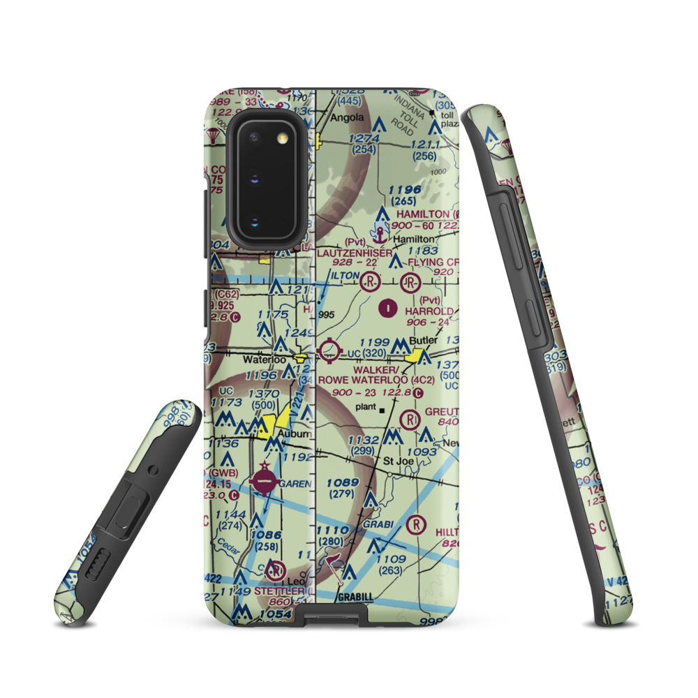 Walker/Rowe Waterloo Airport (4C2) VFR Sectional Samsung Phone Case Samsung Galaxy S20 model shown