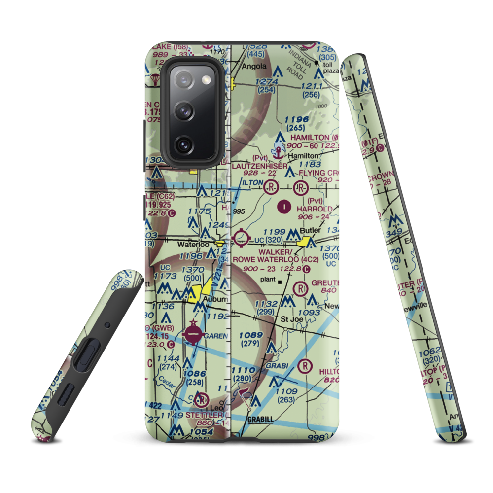Walker/Rowe Waterloo Airport (4C2) VFR Sectional Samsung Phone Case Samsung Galaxy S20 FE model shown
