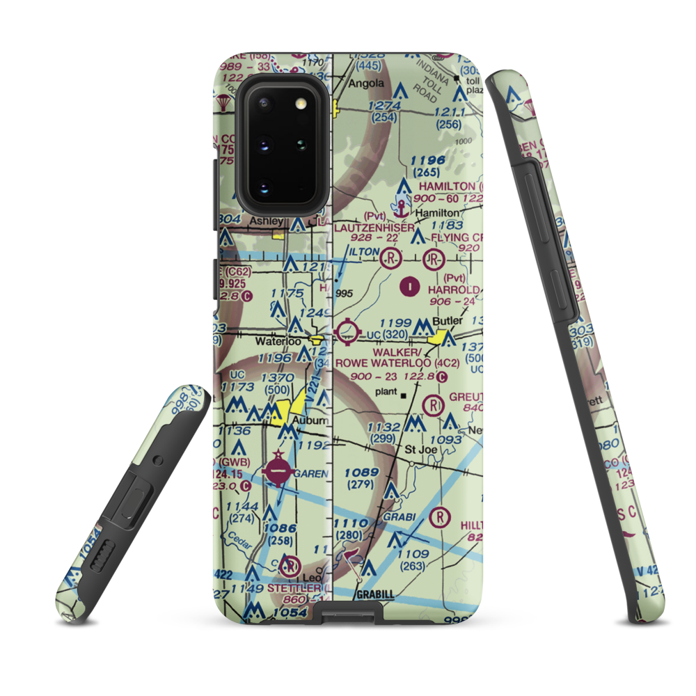 Walker/Rowe Waterloo Airport (4C2) VFR Sectional Samsung Phone Case Samsung Galaxy S20 Plus model shown