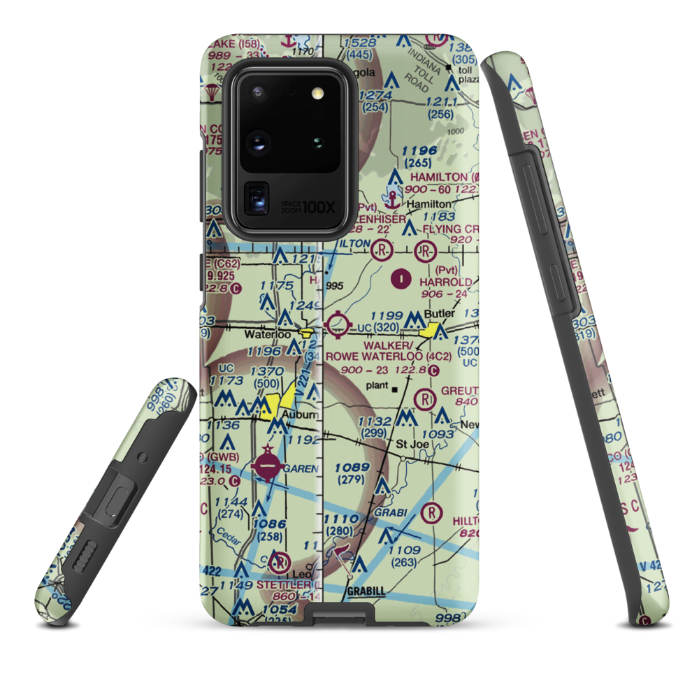 Walker/Rowe Waterloo Airport (4C2) VFR Sectional Samsung Phone Case Samsung Galaxy S20 Ultra model shown