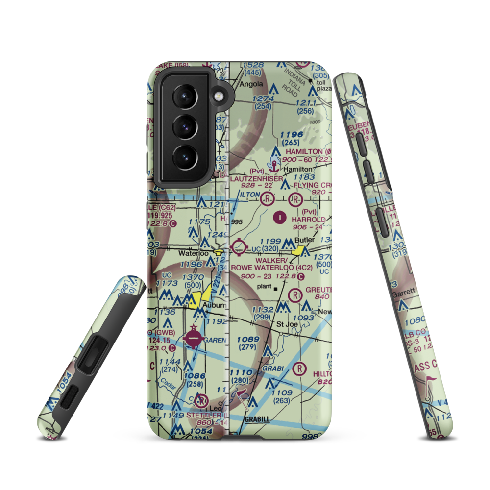 Walker/Rowe Waterloo Airport (4C2) VFR Sectional Samsung Phone Case Samsung Galaxy S21 model shown