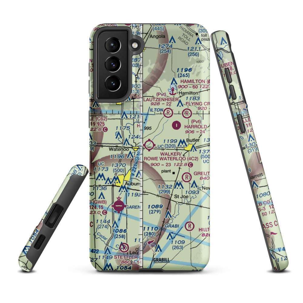 Walker/Rowe Waterloo Airport (4C2) VFR Sectional Samsung Phone Case Samsung Galaxy S21 FE model shown