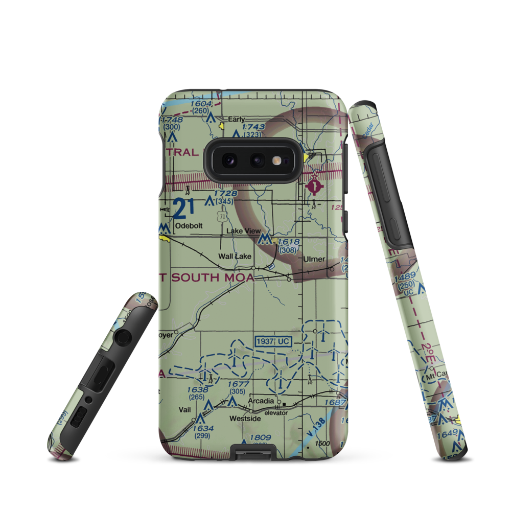 Wall Lake Municipal Airport (3Y0) VFR Sectional Samsung Phone Case Samsung Galaxy S10e model shown