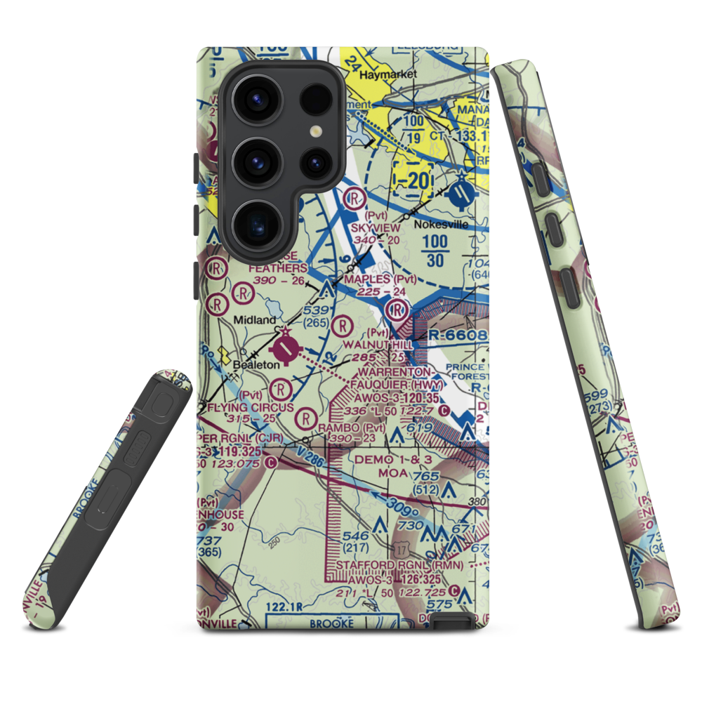 Walnut Hill Airport (58VA) VFR Sectional Samsung Phone Case Samsung Galaxy S23 Ultra model shown