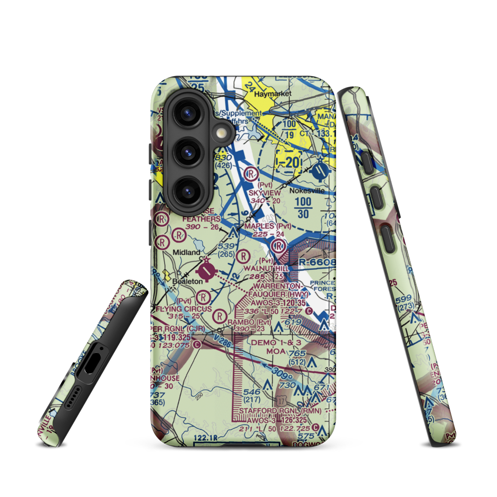 Walnut Hill Airport (58VA) VFR Sectional Samsung Phone Case Samsung Galaxy S24 model shown