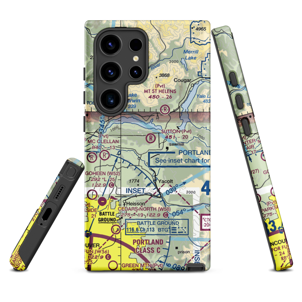 Walter Sutton's Private Strip (WA79) VFR Sectional Samsung Phone Case Samsung Galaxy S24 Ultra model shown