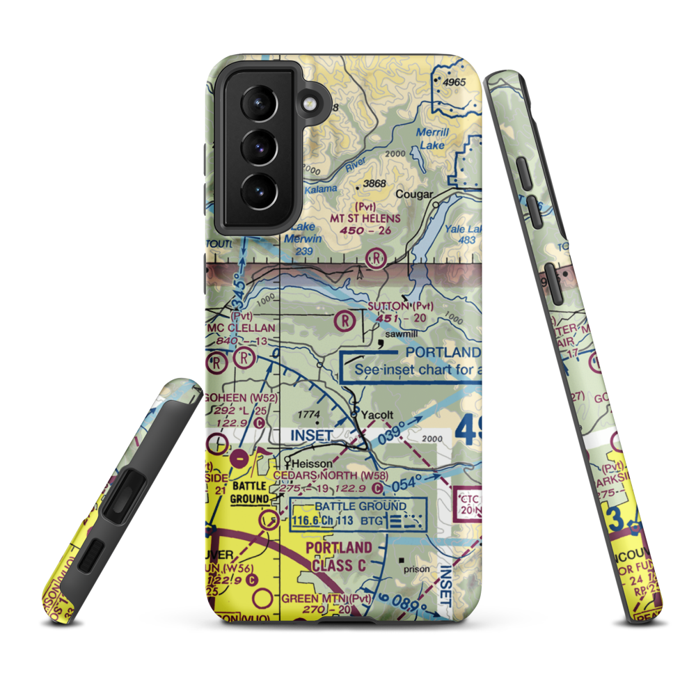Walter Sutton's Private Strip (WA79) VFR Sectional Samsung Phone Case Samsung Galaxy S21 FE model shown