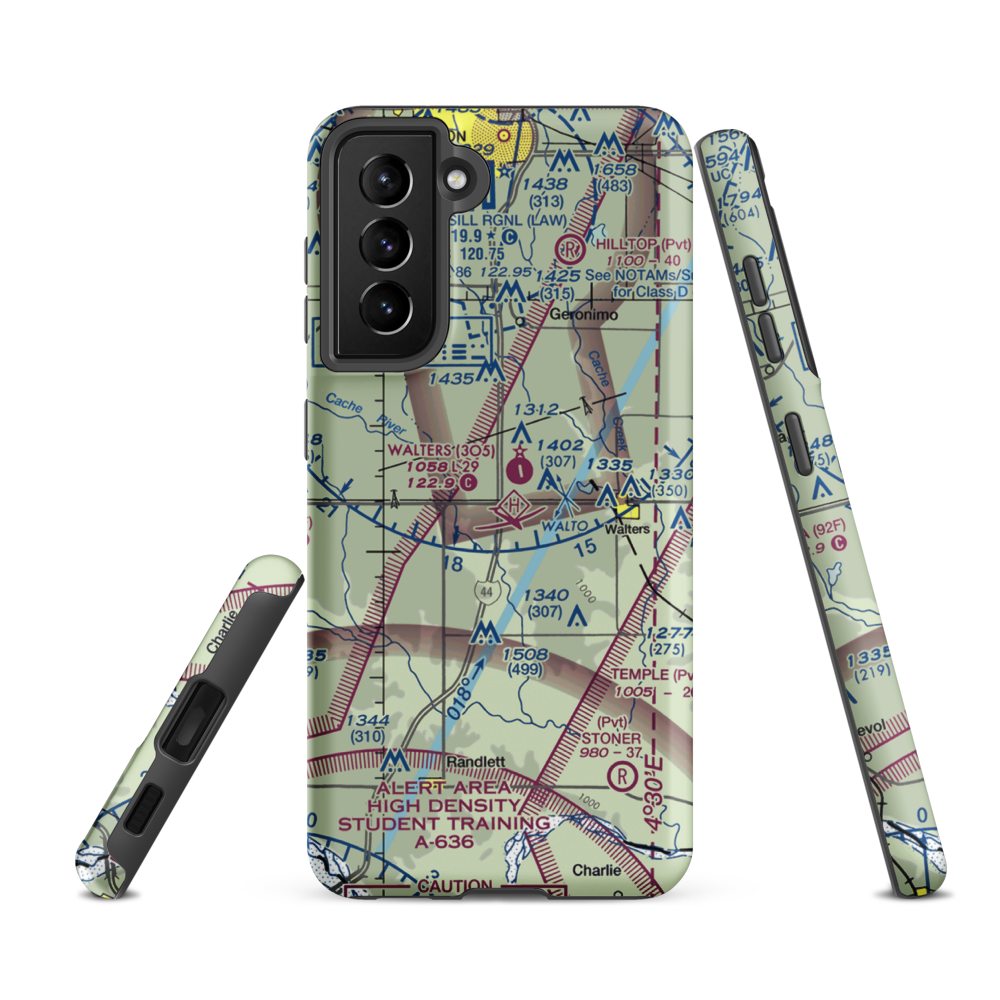 Walters Municipal Airport (3O5) VFR Sectional Samsung Phone Case Samsung Galaxy S21 FE model shown