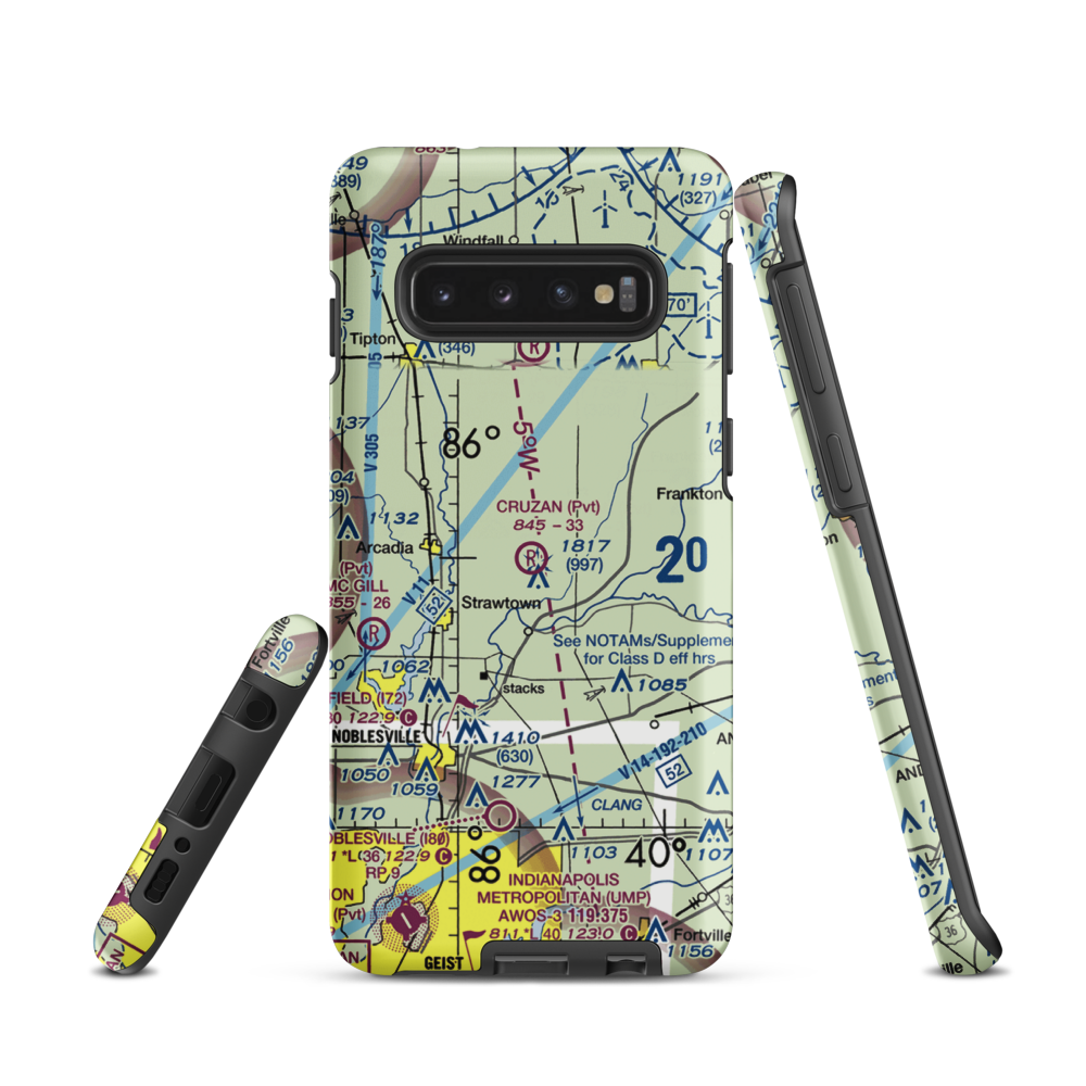Ward Airport (II27) VFR Sectional Samsung Phone Case Samsung Galaxy S10 model shown