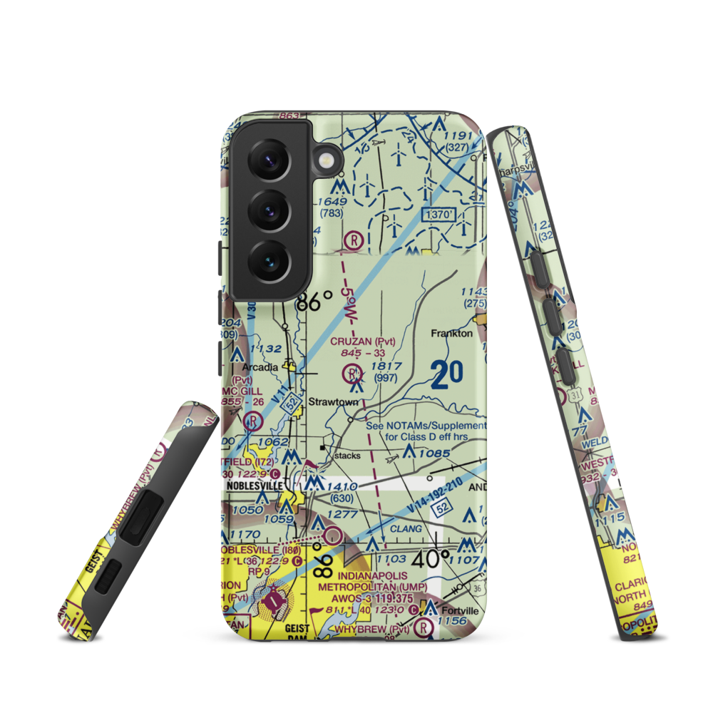 Ward Airport (II27) VFR Sectional Samsung Phone Case Samsung Galaxy S22 model shown