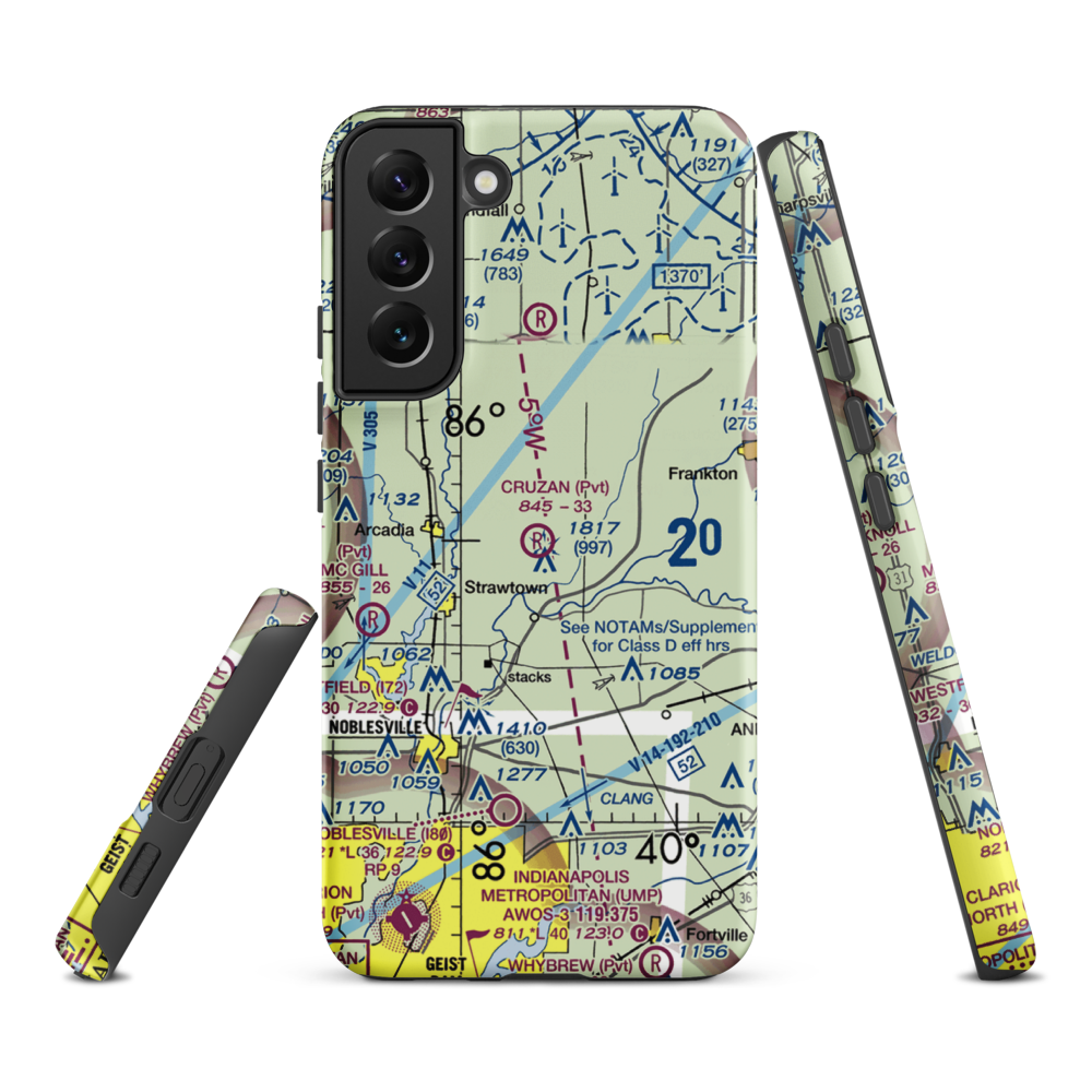 Ward Airport (II27) VFR Sectional Samsung Phone Case Samsung Galaxy S22 Plus model shown