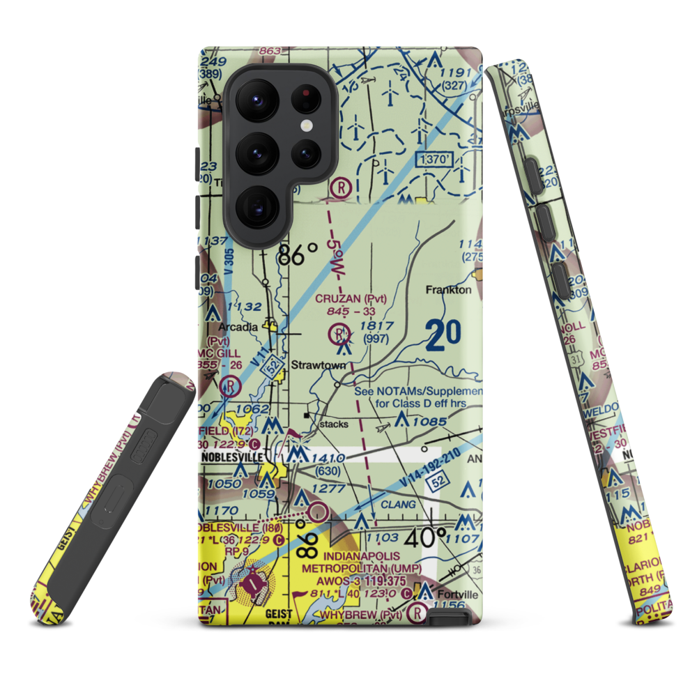 Ward Airport (II27) VFR Sectional Samsung Phone Case Samsung Galaxy S22 Ultra model shown