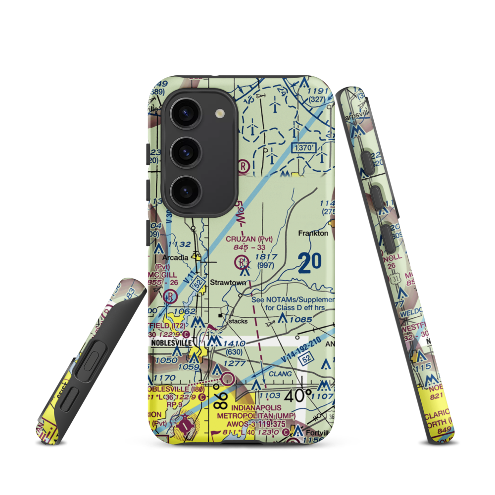 Ward Airport (II27) VFR Sectional Samsung Phone Case Samsung Galaxy S23 model shown