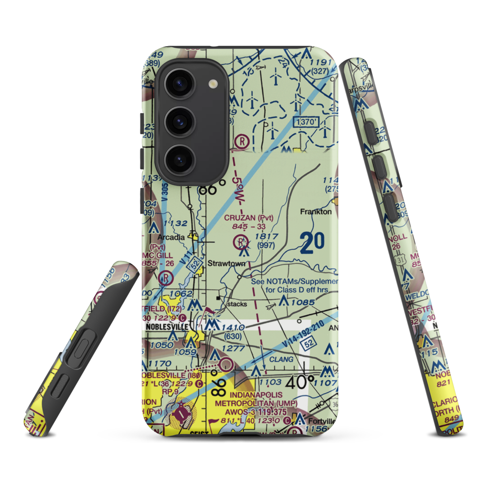 Ward Airport (II27) VFR Sectional Samsung Phone Case Samsung Galaxy S23 Plus model shown