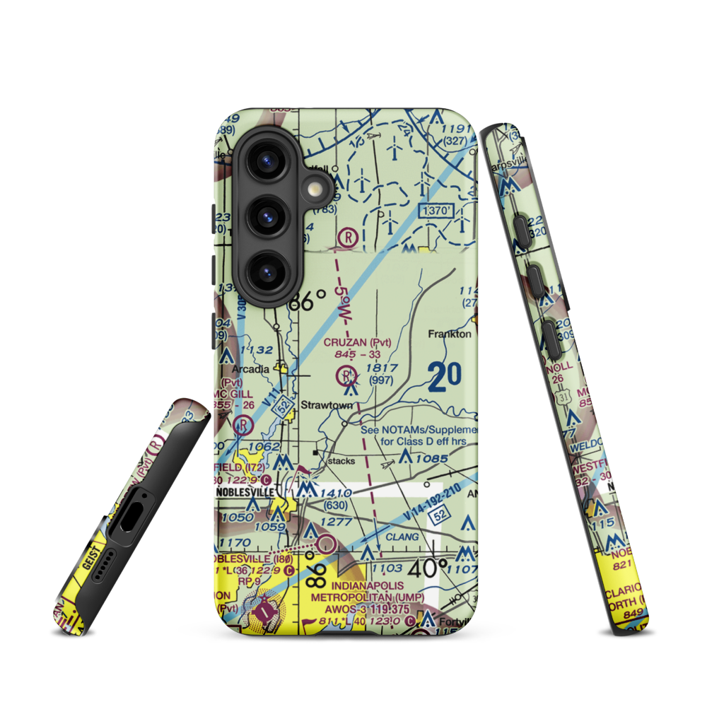 Ward Airport (II27) VFR Sectional Samsung Phone Case Samsung Galaxy S24 model shown