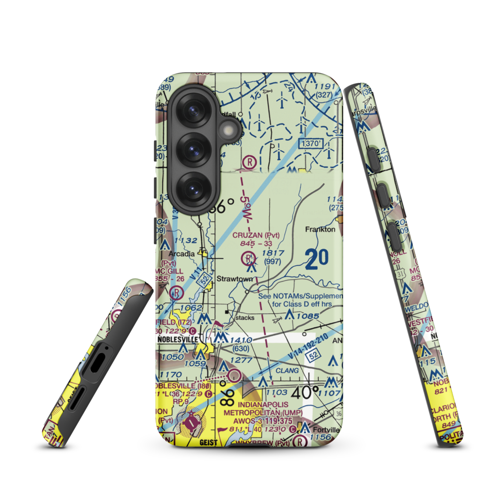 Ward Airport (II27) VFR Sectional Samsung Phone Case Samsung Galaxy S25 model shown