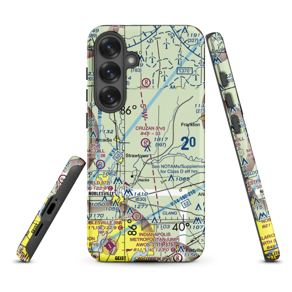 Ward Airport (II27) VFR Sectional Samsung Phone Case Samsung Galaxy S25 Plus model shown