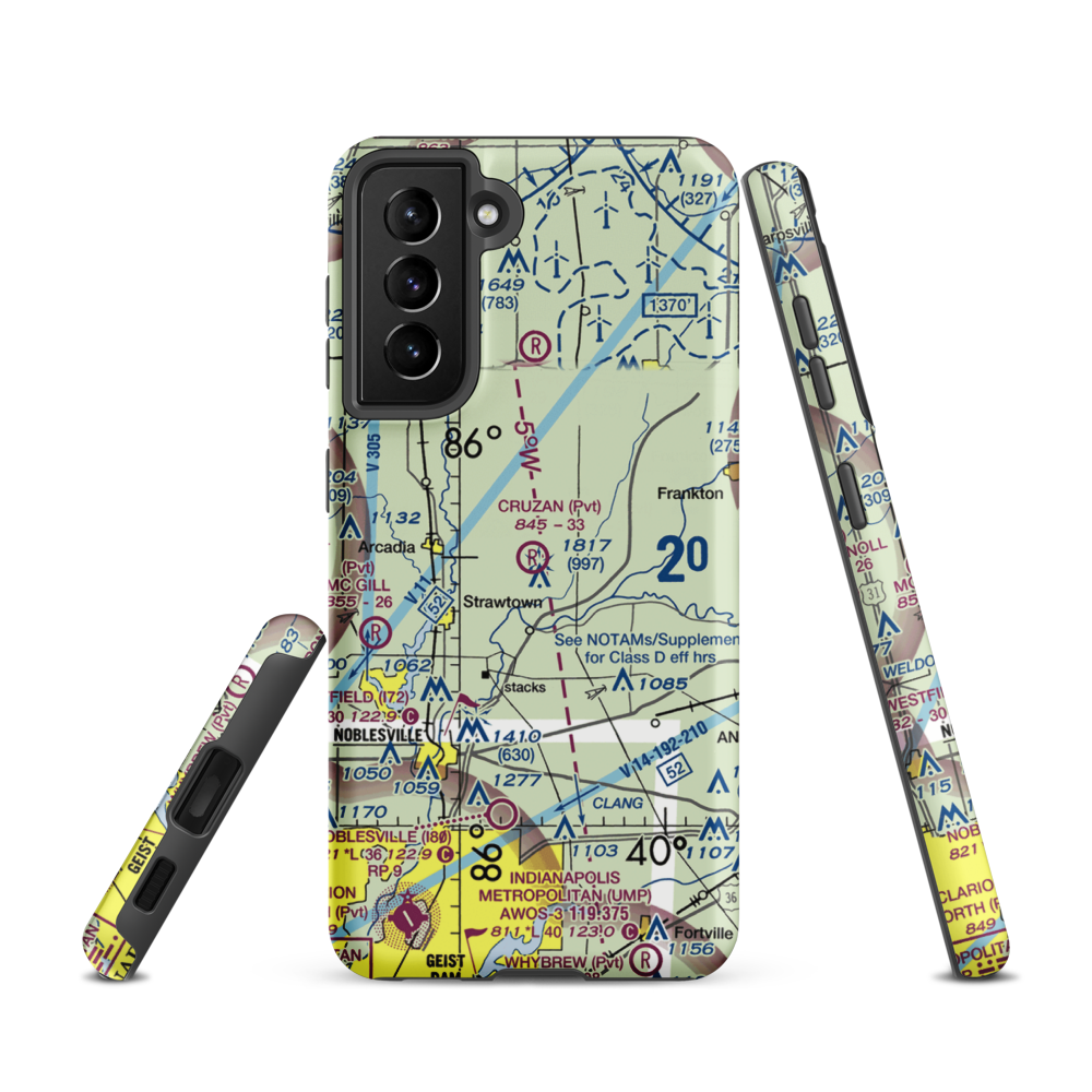 Ward Airport (II27) VFR Sectional Samsung Phone Case Samsung Galaxy S21 model shown