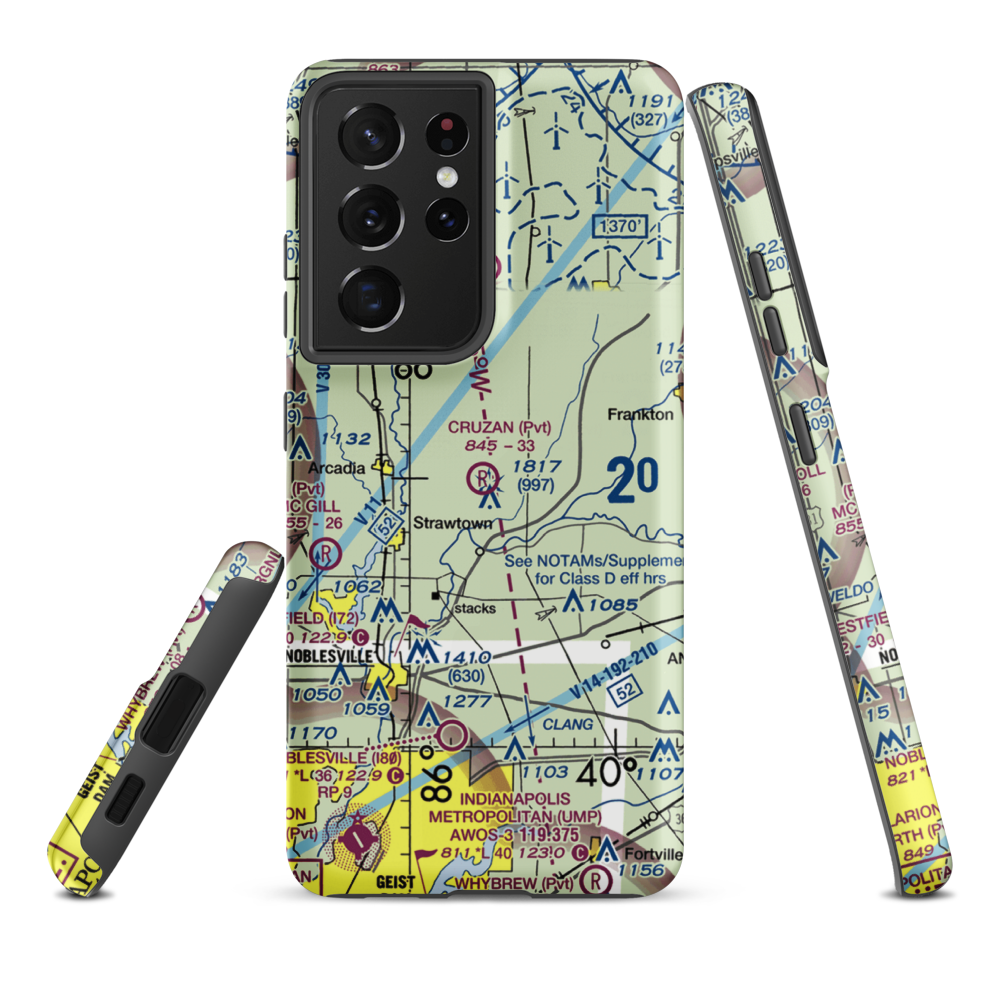 Ward Airport (II27) VFR Sectional Samsung Phone Case Samsung Galaxy S21 Ultra model shown