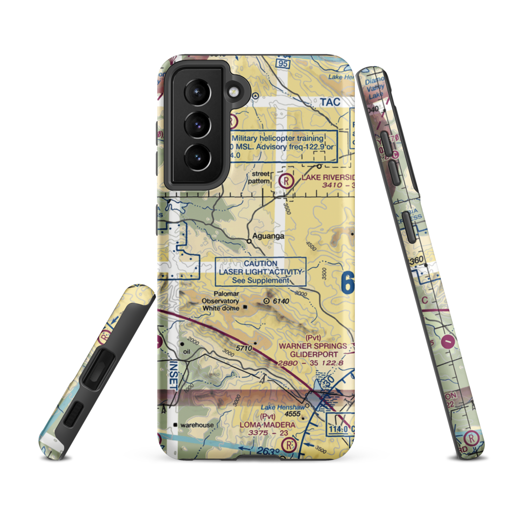 Ward Ranch Airport (0CA8) VFR Sectional Samsung Phone Case Samsung Galaxy S21 FE model shown