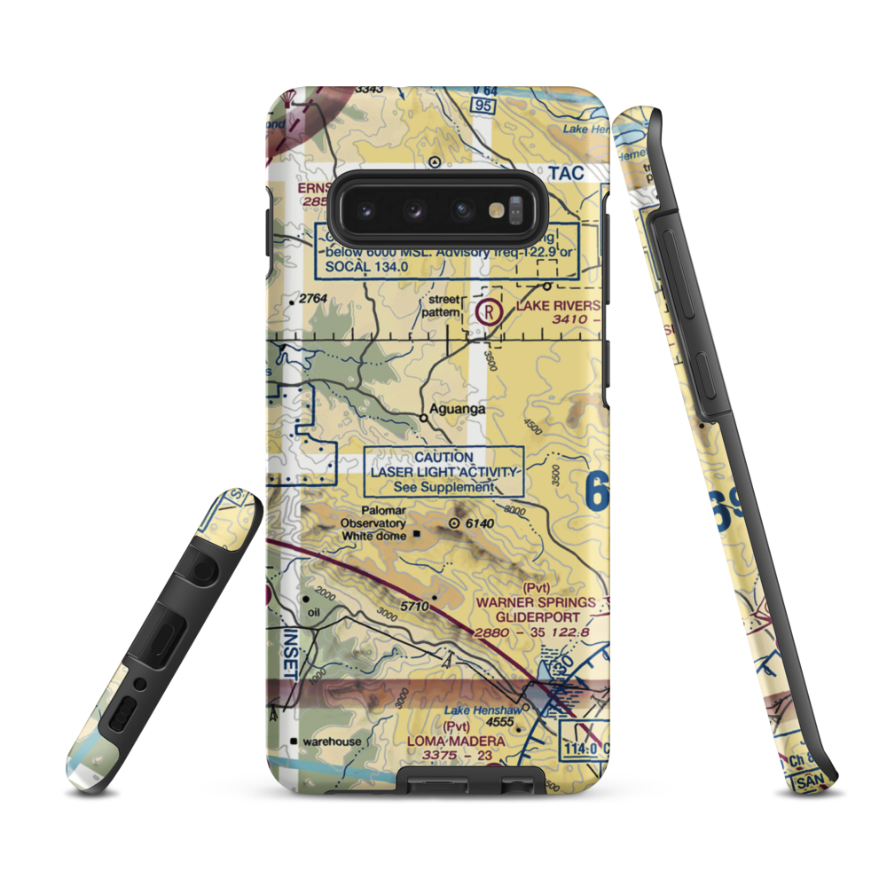 Ward Ranch Airport (0CA8) VFR Sectional Samsung Phone Case Samsung Galaxy S10e model shown