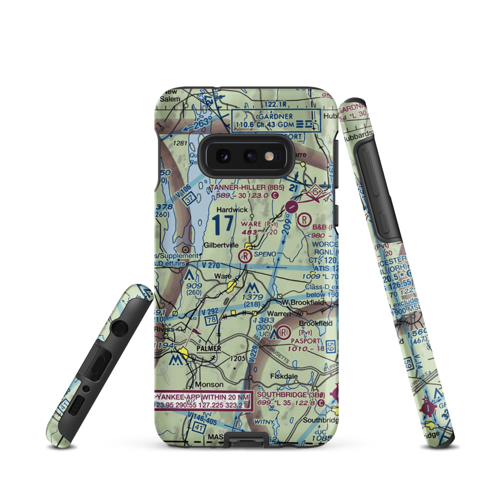 Ware Airport (UWA) VFR Sectional Samsung Phone Case Samsung Galaxy S10e model shown