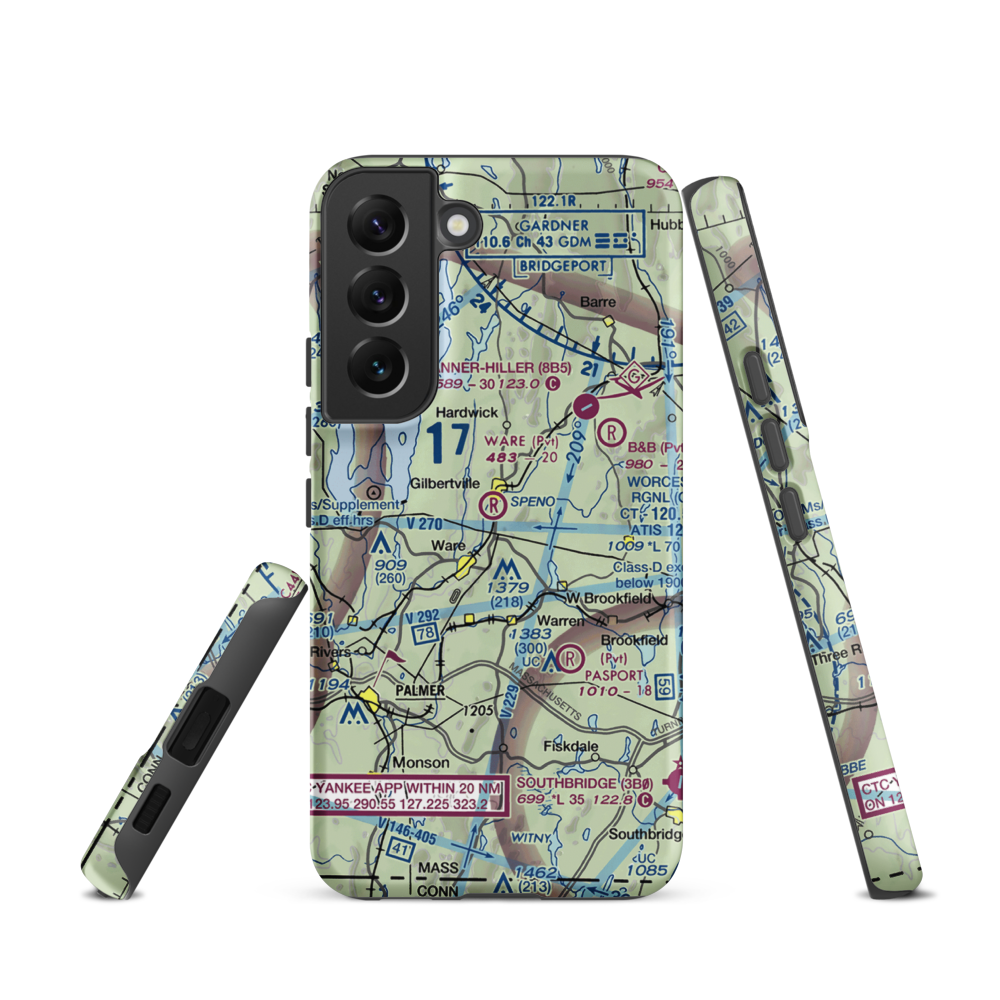 Ware Airport (UWA) VFR Sectional Samsung Phone Case Samsung Galaxy S22 model shown