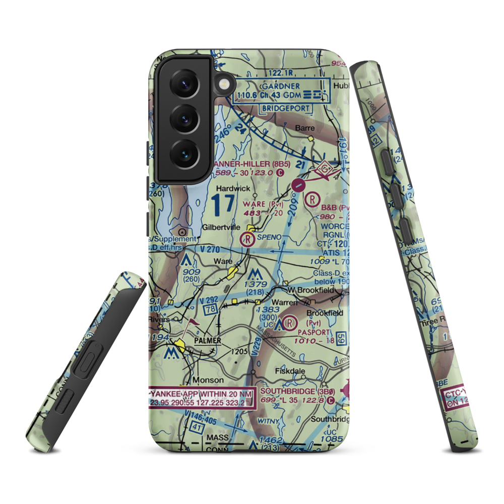 Ware Airport (UWA) VFR Sectional Samsung Phone Case Samsung Galaxy S22 Plus model shown