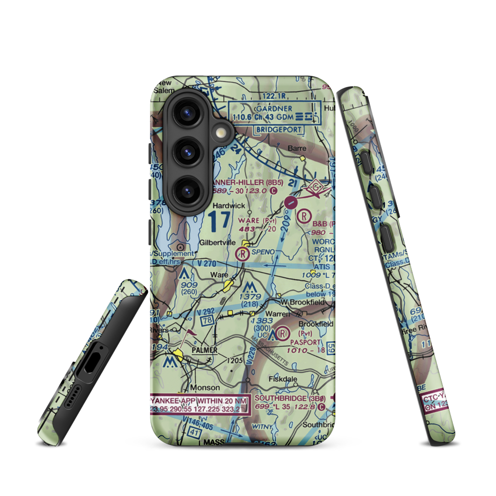 Ware Airport (UWA) VFR Sectional Samsung Phone Case Samsung Galaxy S24 model shown
