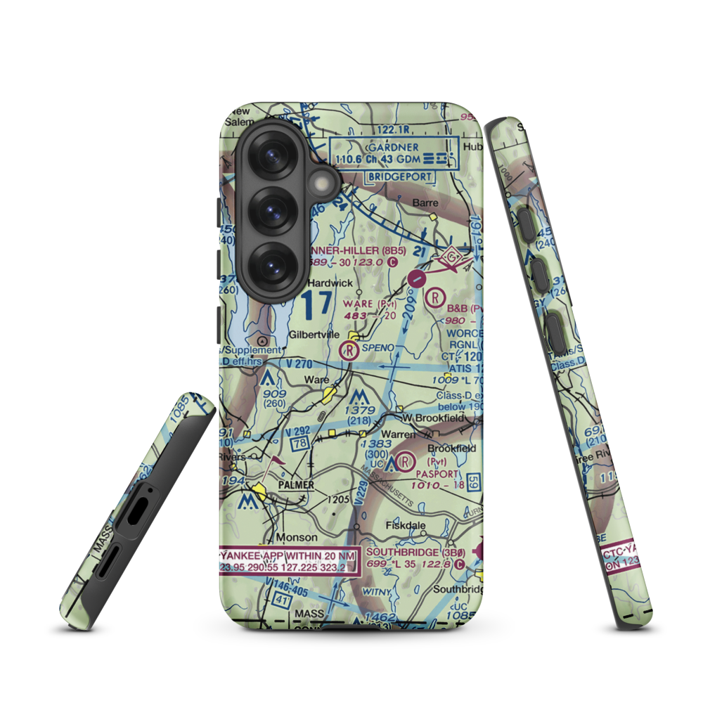 Ware Airport (UWA) VFR Sectional Samsung Phone Case Samsung Galaxy S25 model shown