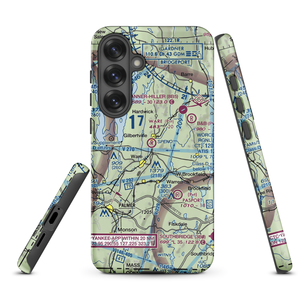 Ware Airport (UWA) VFR Sectional Samsung Phone Case Samsung Galaxy S25 Plus model shown