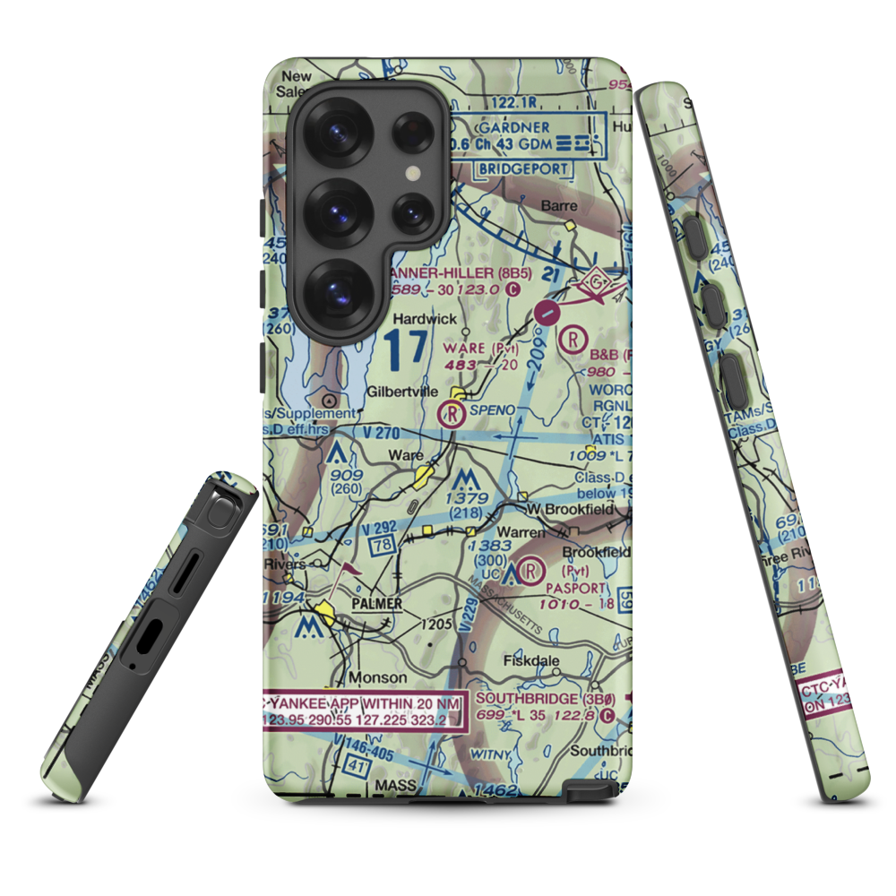 Ware Airport (UWA) VFR Sectional Samsung Phone Case Samsung Galaxy S25 Ultra model shown