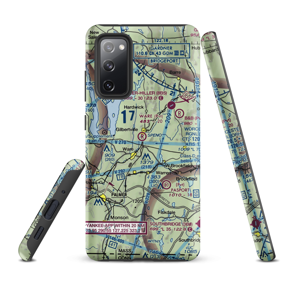 Ware Airport (UWA) VFR Sectional Samsung Phone Case Samsung Galaxy S20 FE model shown