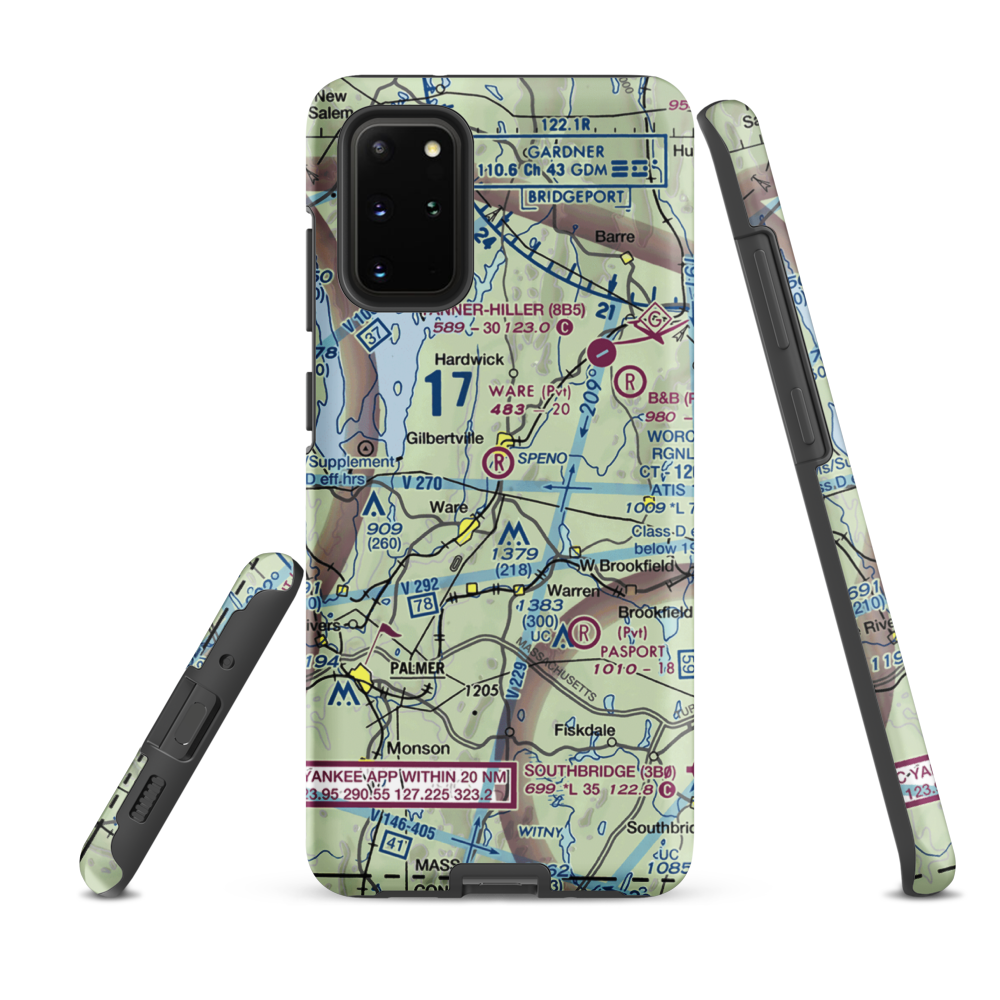 Ware Airport (UWA) VFR Sectional Samsung Phone Case Samsung Galaxy S20 Plus model shown