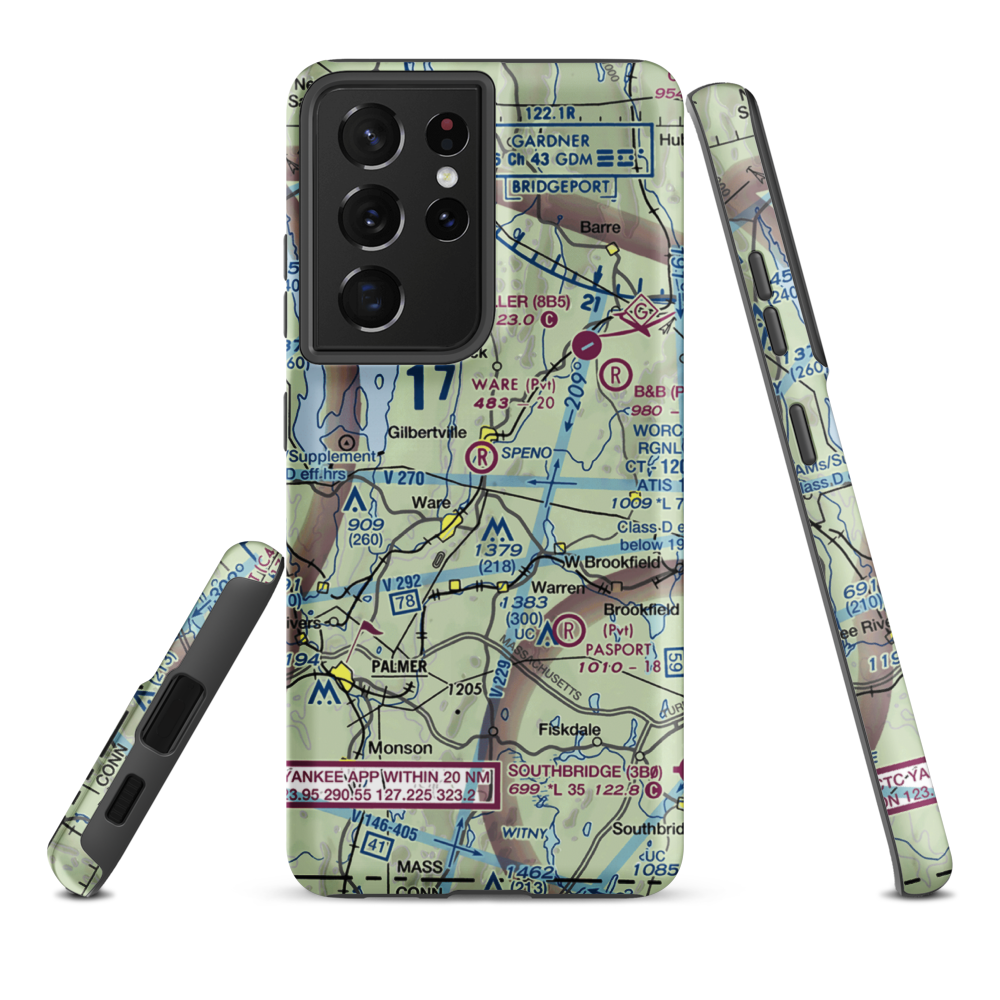 Ware Airport (UWA) VFR Sectional Samsung Phone Case Samsung Galaxy S21 Plus model shown
