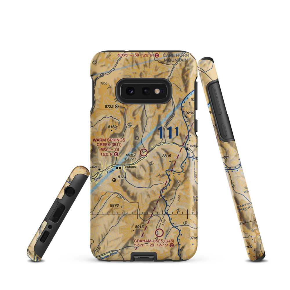 Warm Springs Creek Airport (0U1) VFR Sectional Samsung Phone Case Samsung Galaxy S10e model shown