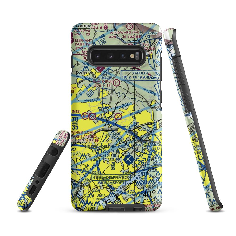 Warminster Naval Air Warfare Center (NJP) VFR Sectional Samsung Phone Case Samsung Galaxy S10 Plus model shown