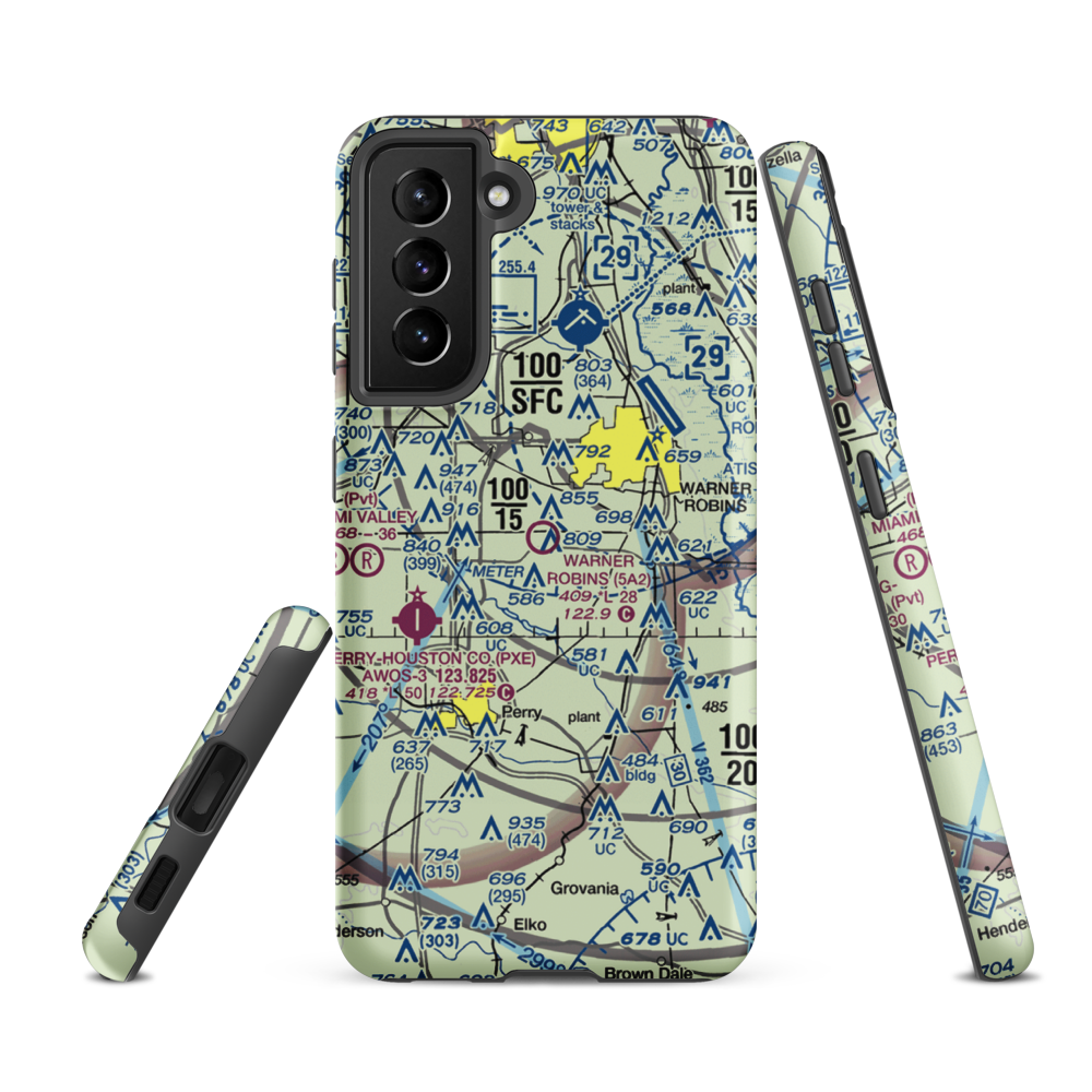 Warner Robins Air Park (5A2) VFR Sectional Samsung Phone Case Samsung Galaxy S21 FE model shown
