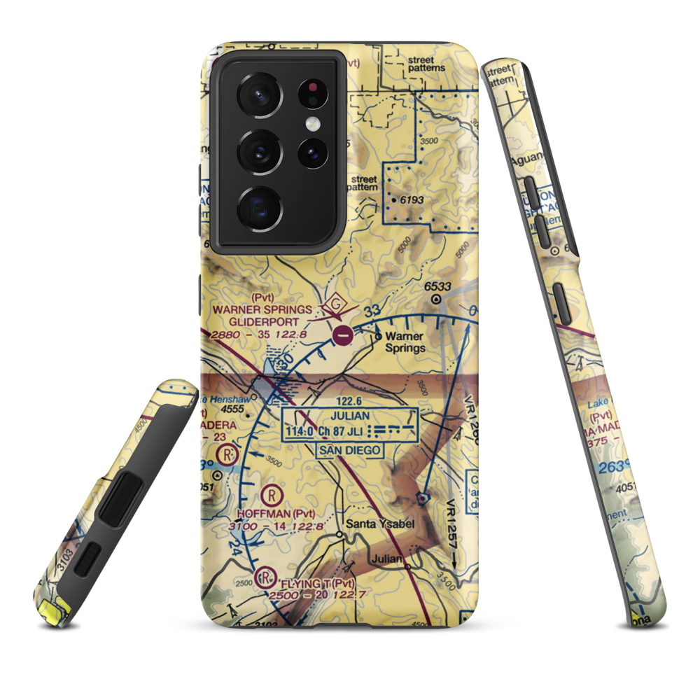 Warner Springs Gliderport Airport (CL35) VFR Sectional Samsung Phone Case Samsung Galaxy S21 Ultra model shown